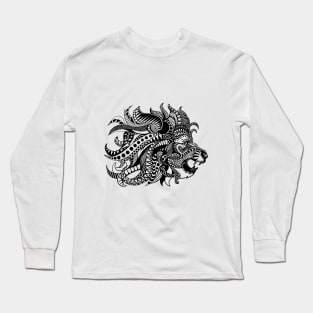 Zentangle Lion Long Sleeve T-Shirt